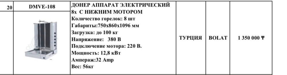 Донер аппарат Болат
