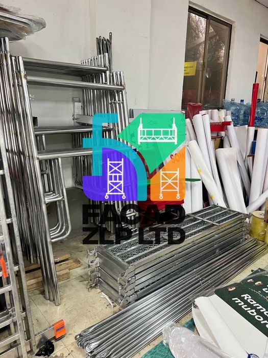 Строительные леса с настилом и баллонами комплект, оцинкованные Китай