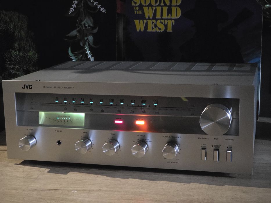 Receiver JVC jr-61m, stereo amplituner argintiu vintage hifi , radio cu amplificare