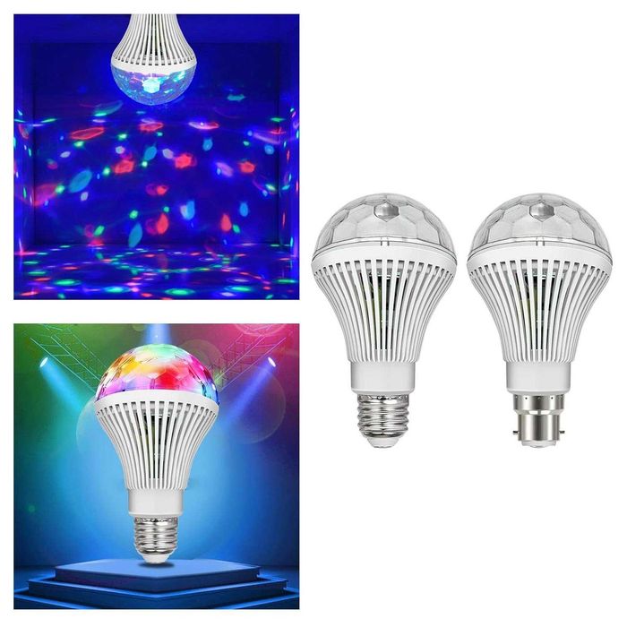 Bec LED RGB E27 efecte Disco cap rotativ 3W pentru karaoke petreceri