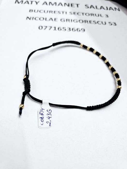 Vand bratara cu bilute din aur 14 k cod 514