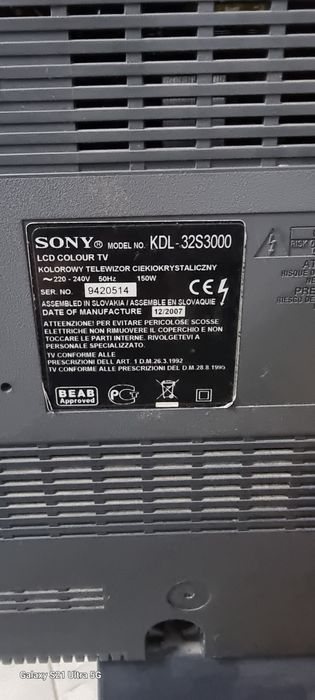 Sony bravia kdl 32s3000