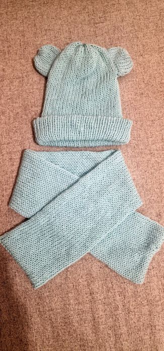 Шапка и шал от вълна, мерино