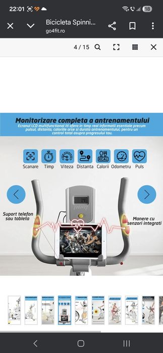 Bicicleta spinning Go4Fit