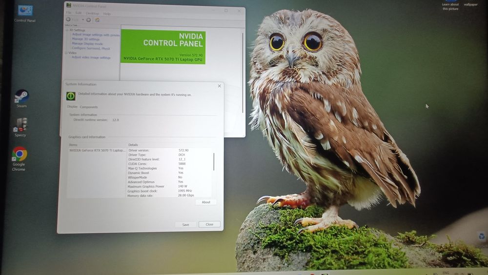 Laptop clevo rtx 5070 ti  nou