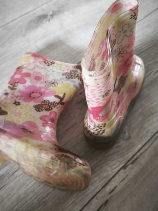 Cizme de ploaie fetițe cu imprimeu floral – Mărimea 25