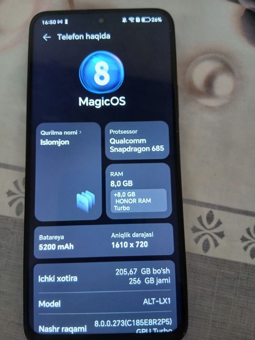 Honor x7c 8/256 gb