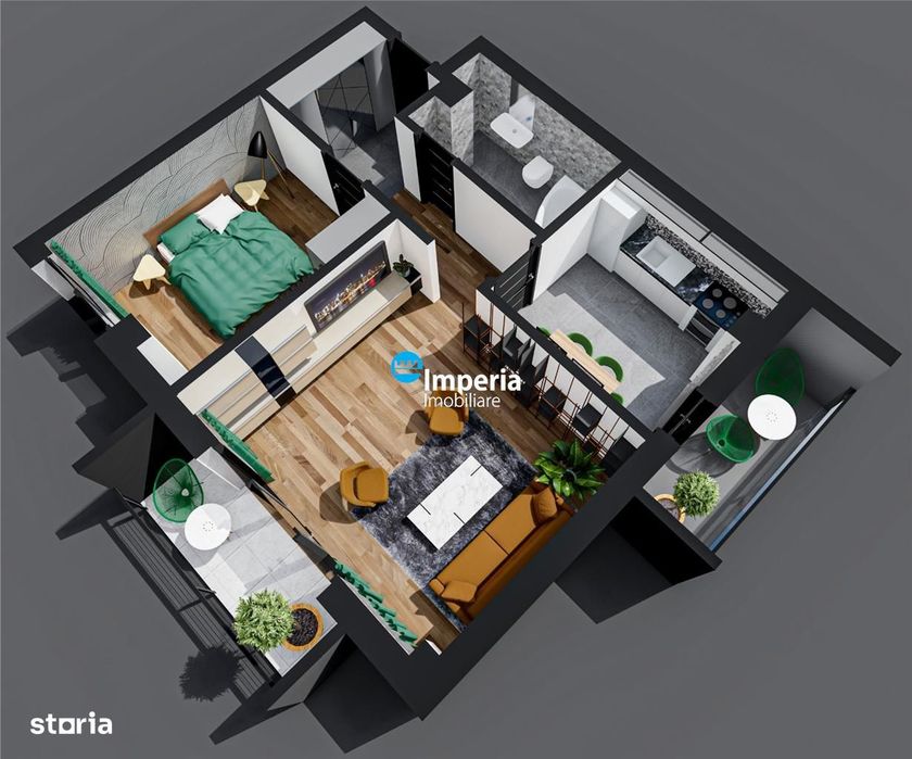 Apartament 1 cam D, Bl nou, 42 mp