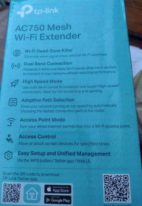 WiFi усилвател TP-LINK модел AC750 dual band 433mhz на 5Ghz  300mhz 2,4