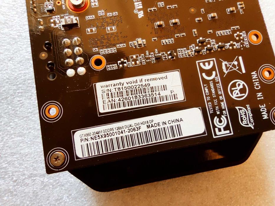 Gainward GTX950 2GB GDDR5, 128-bit, Display Port, HDMI, DVI