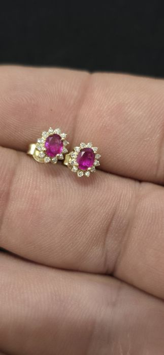 Cercei diamante si rubine naturale