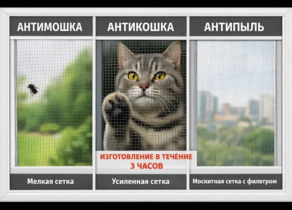 Москитные сетки. Детские замки. Регулировка окон . Замена уплотнителя.