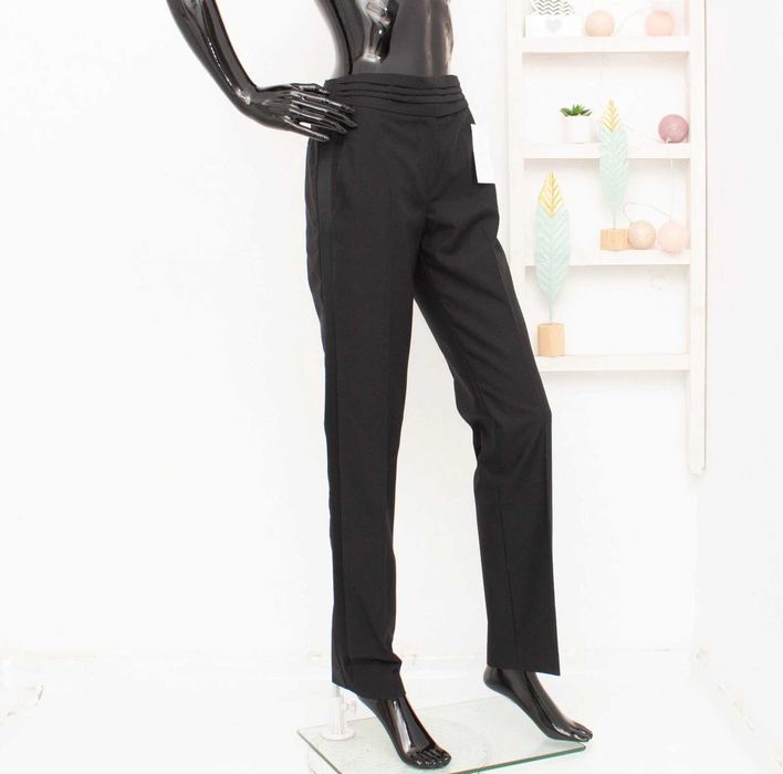 Viktor & Rolf By H&M дамски панталон от вълна черен сатенена лента 38