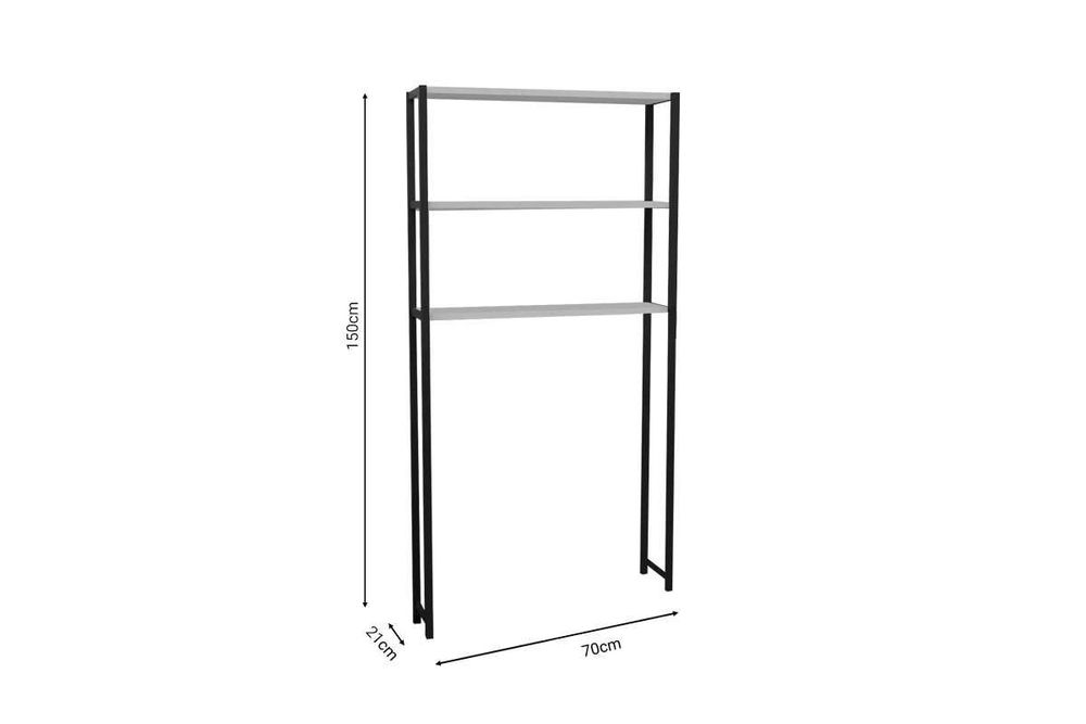 Етажерка за баня Puzzle-home Bothy, Метална рамка и Меланин, 70x21x150