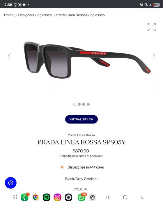 Солнцезащитные очки Prada