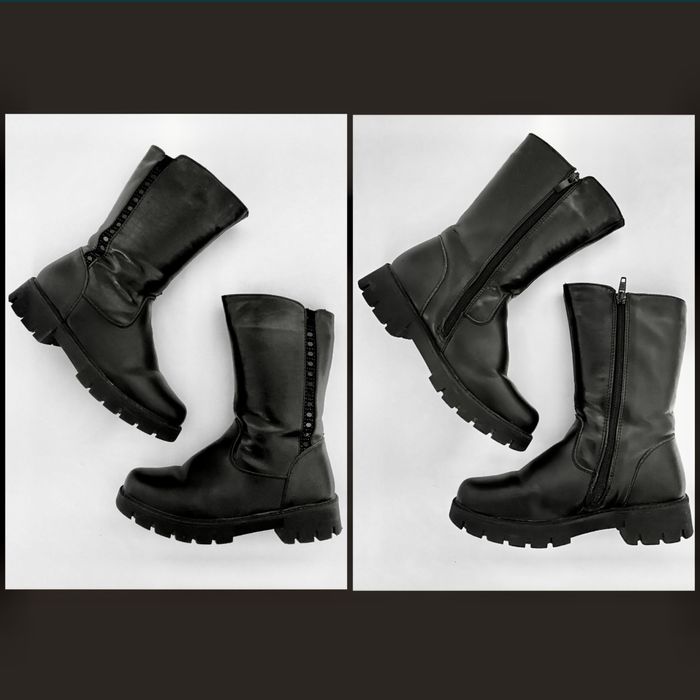 Обувь для девочек. Турция. Кожа. Сапоги, уги, туфли-лоферы. Чёрные.