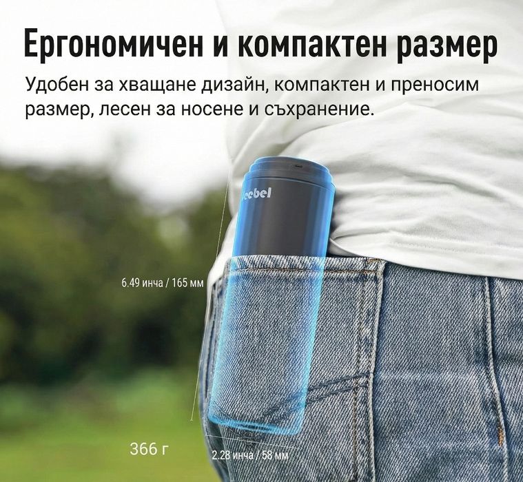 4-в-1: Безжична мини прахосмукачка, духалка и помпа, 8000Pa, 7800mAh