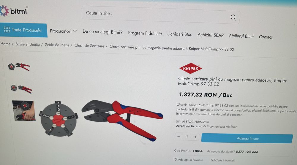 Cleste sertizare pini Knipex 97 33 02