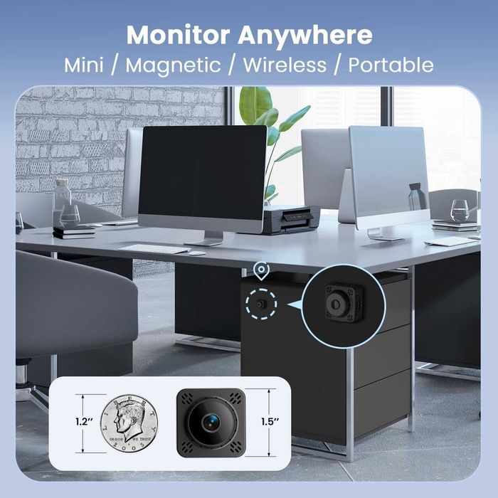 Мини камера, 2K Nanny Cam безжична с 1 година съхранение в облака