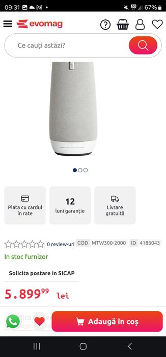 Sistem videoconferinta OWL LABS MTW300-2000, Meeting Owl Pro, 360°