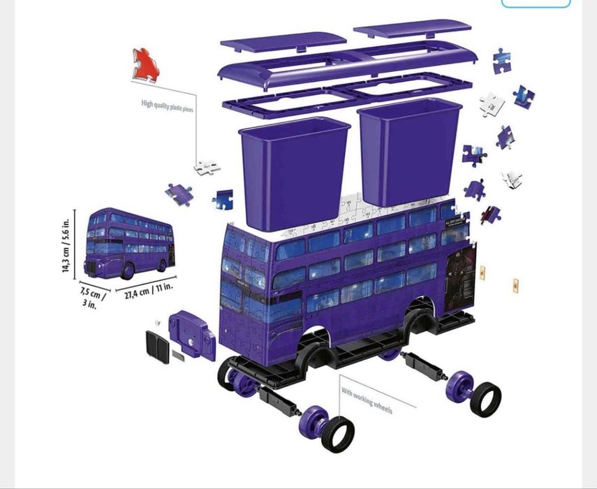 Harry Potter Autobuzul Knight Bus puzzle 3D
