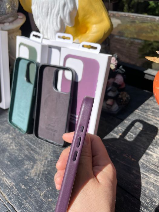 Husa iPhone 15 Pro, 15 Pro Max de piele Magsafe