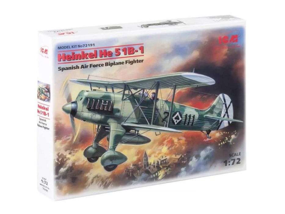 Сборная модель самолета Heinkel He 51 (ICM, 1:72)