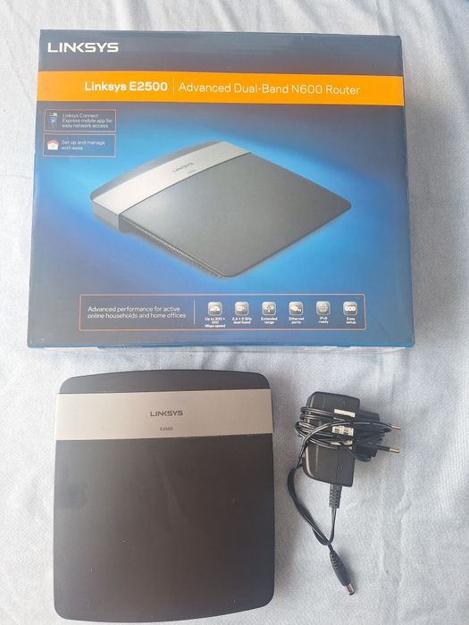 Router Wireless Linksys E2500, N 600 Mbps, Dual Band, 4 x 10/100 Mbps