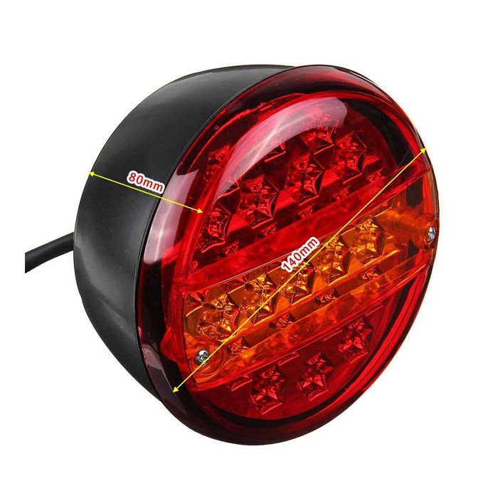 2 Броя LED Кръгли Стопове T459 3 Светлини Ф14см 12V/24V Водоустойчиви