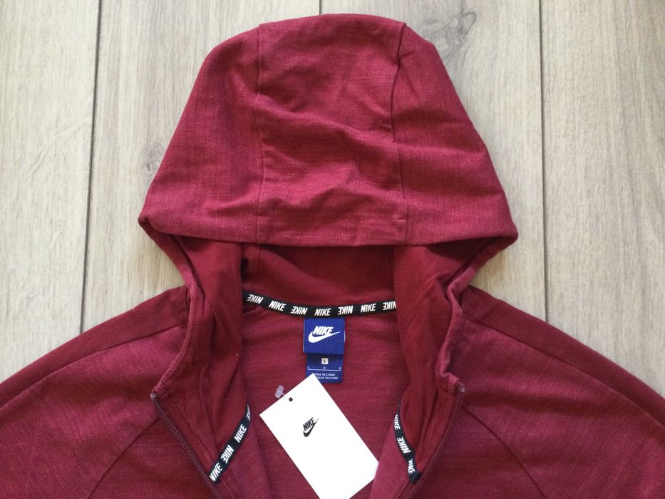 НОВ оригинален червен суичър с цип фланела NIKE Найк размер L от САЩ