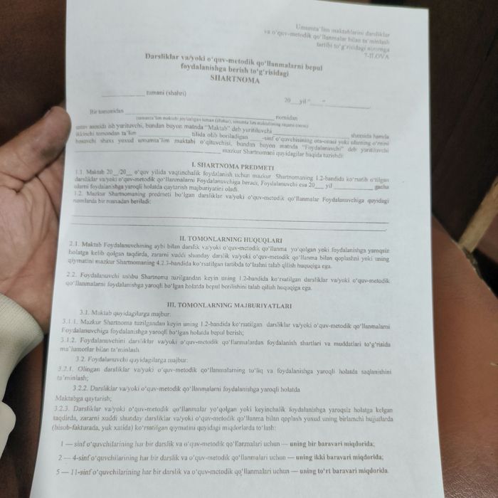 Shartnoma va hujjatlar chiqaramiz