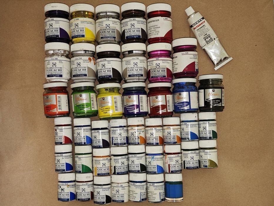 КОМПЛЕКТ темперни бои Talens Gouache Extra Fine и ПОДАРЪК