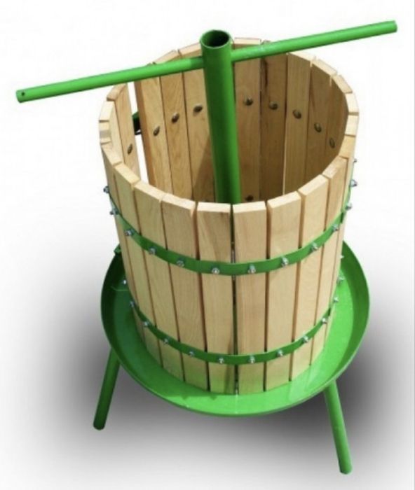 Teasc presa din lemn pentru zdrobit Struguri Fructe 40L diametru cos 35 cm