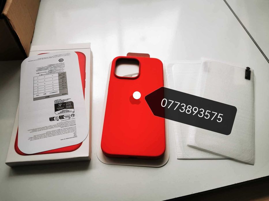 St Husa silicon + 2 folii sticla protectie ecran iPhone 14 Pro MAX