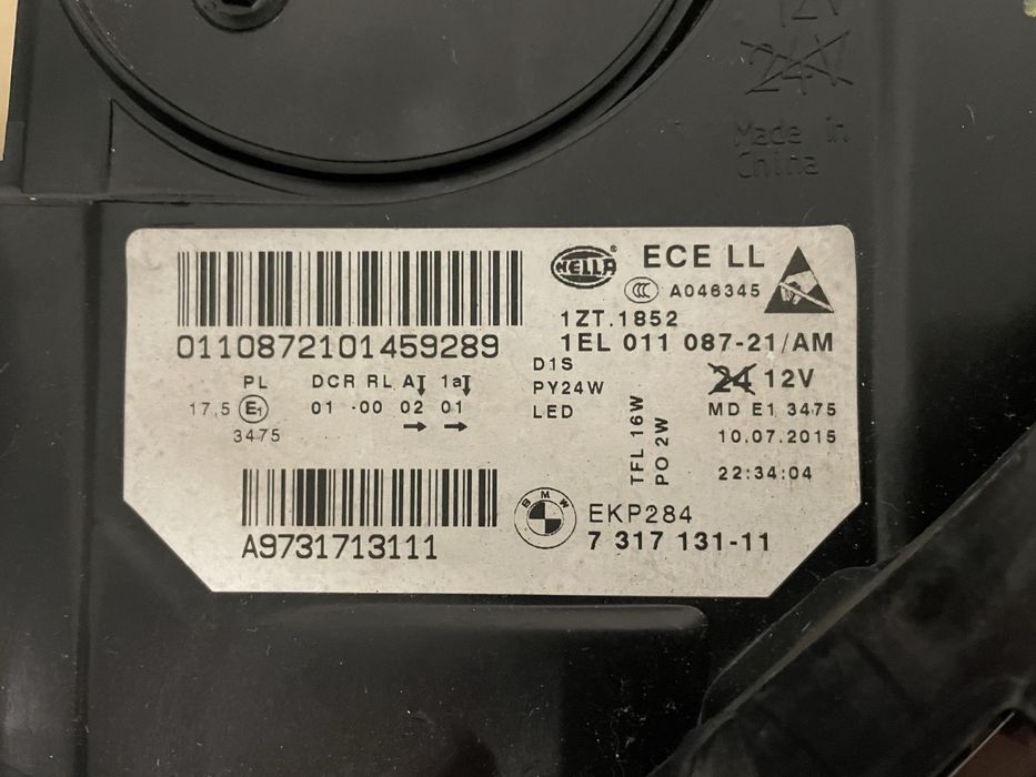 Far BMW Seria 5 F10 F11 Facelift Bi-Xenon Stanga/Dreapta Europa