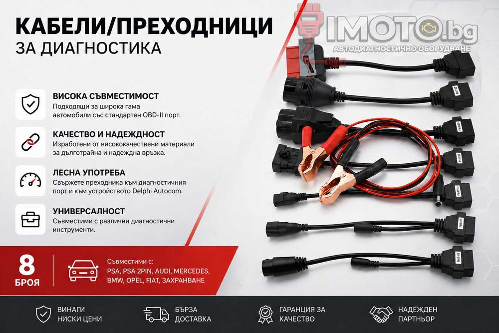 ПРОМО!!! Кабели/преходници за автомобили за диагностика CDP Delphi