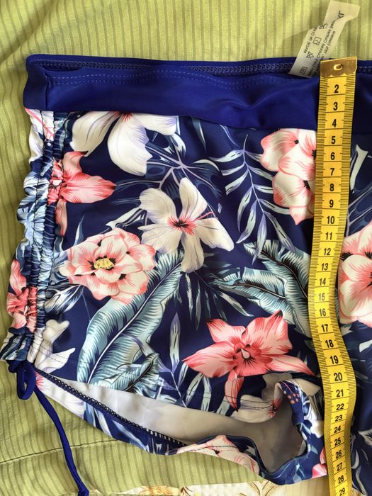 Costum de baie 2 piese NOU - albastru metalic