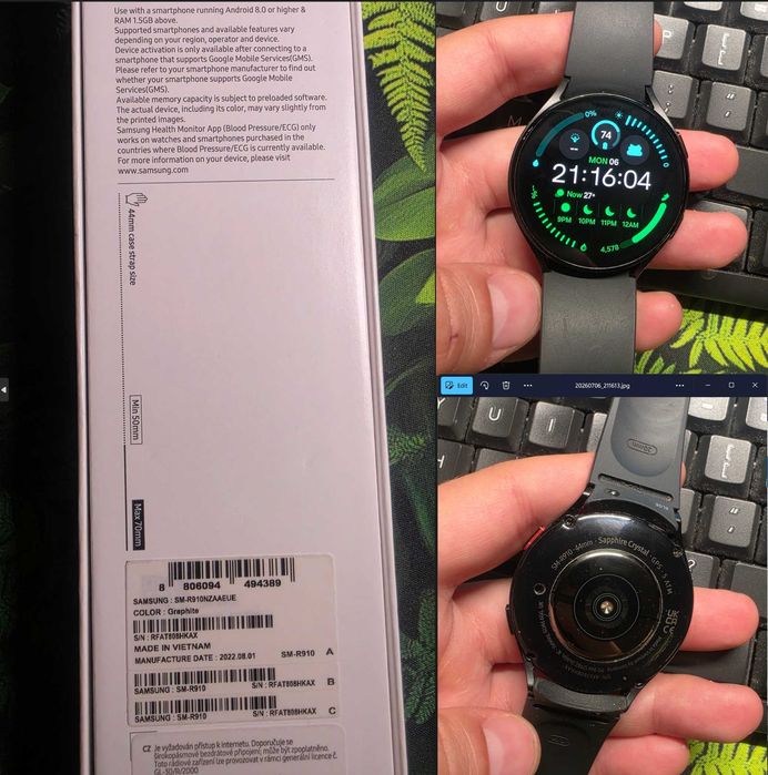 Samsung Galaxy Watch5, 44mm, BT, Graphite + Folie AlienSurface - OFERA