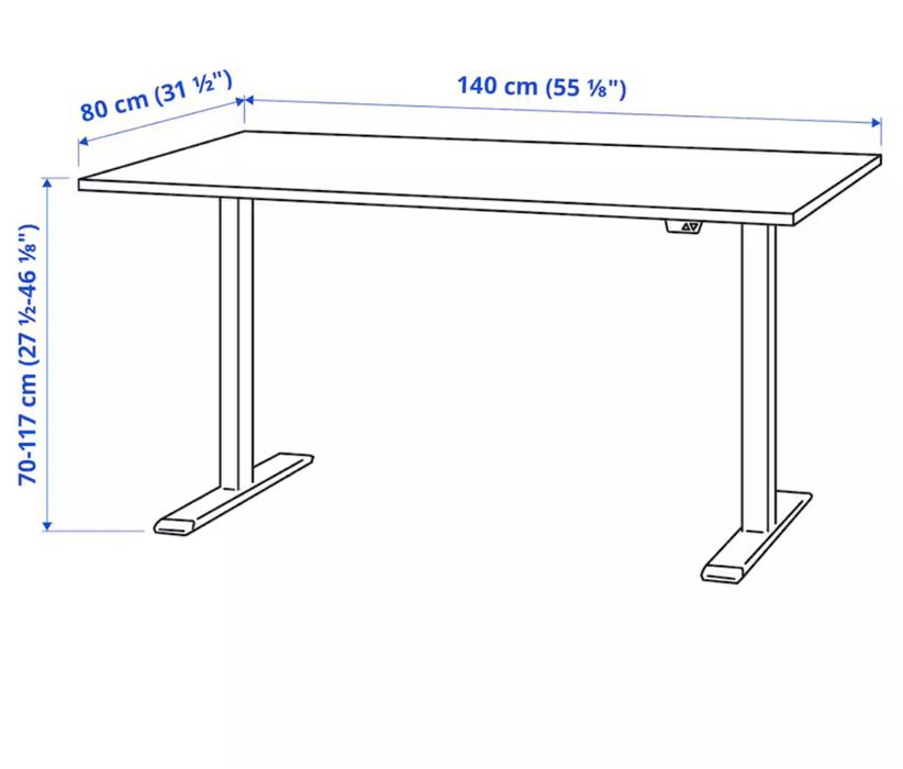 Birou Ikea reglabil pe inaltime (gri)