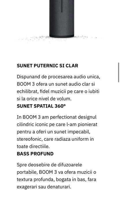 Boxa ULTIMATE EARS Boom 3, sigilata, transport inclus