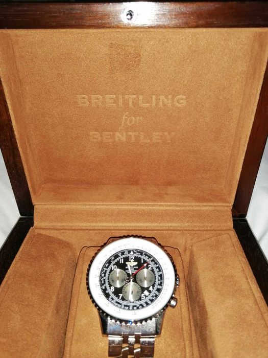 Cutie originală ceas Breitling din lemn masiv trandafir model debit