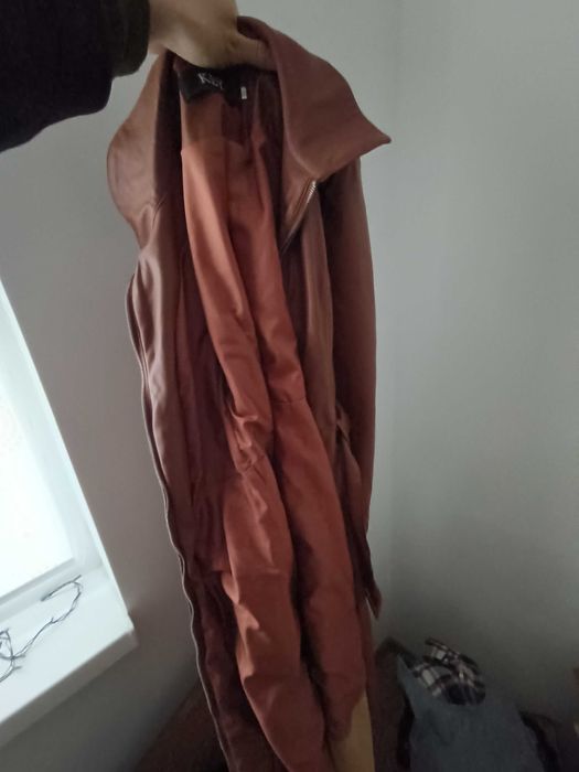 Trench dama lung, de piele