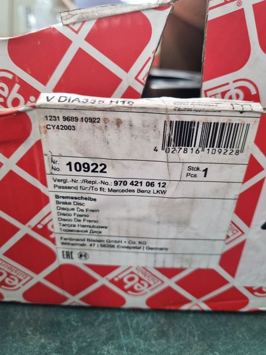 Disc frână mercedes atego nou cod febi 10922