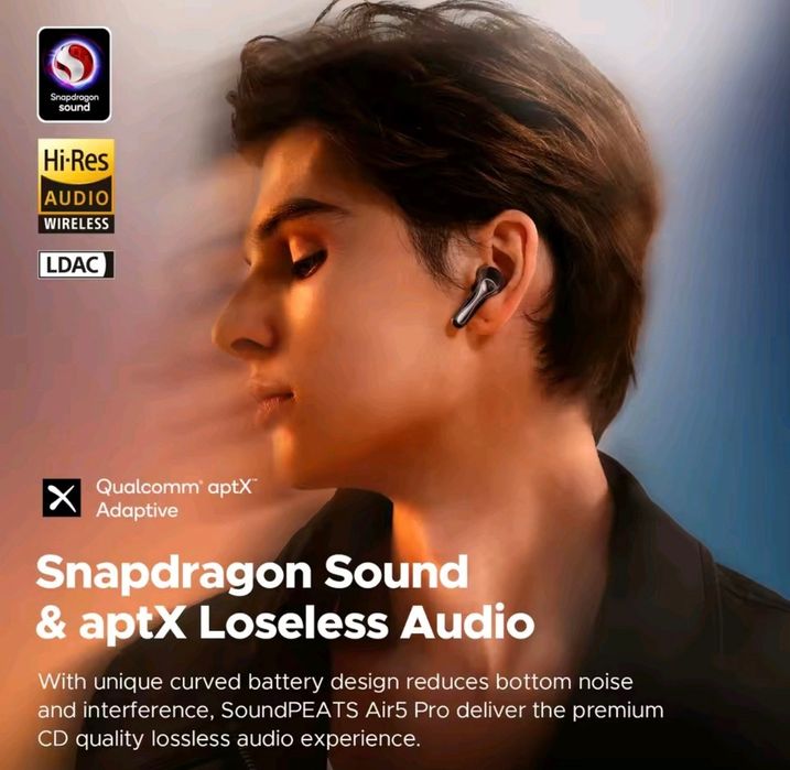 Soundpeats Air 5 Pro ANC Hi-Res LDAC APTX BLUETOOTH earbuds слушалки