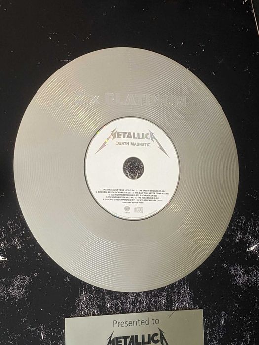 METALLICA Death Magnetic 2xPLATINUM display 81x47cm 2x Disc Platina CD