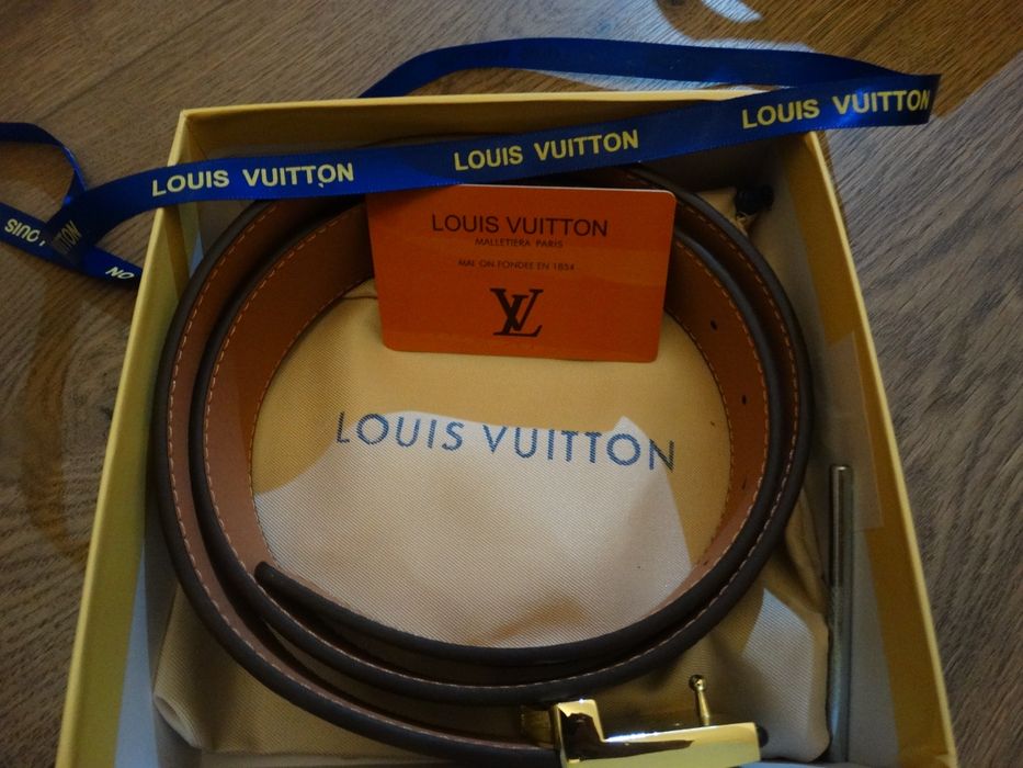 Curea Louis Vuitton Monogram maro 105 cm cu Cataramă Aurie + Cutie, Card și Pungă cadou