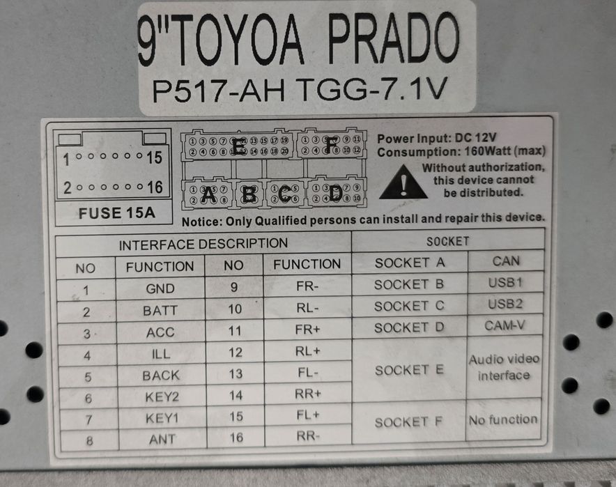Android головное устройство для Toyota Prado 120