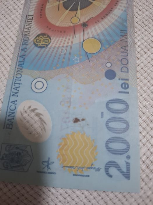 Bancnotă 2.000 lei 1999 – Eclipsa totală de soare – stare perfectă