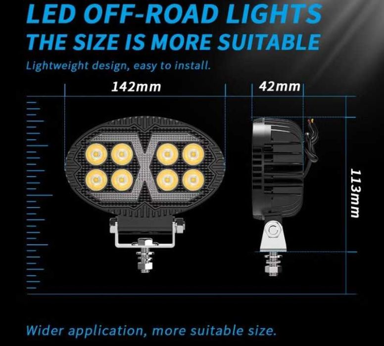 Оригинален LED Диоден Боен фар за трактори ATV мотокари камиони Елипса