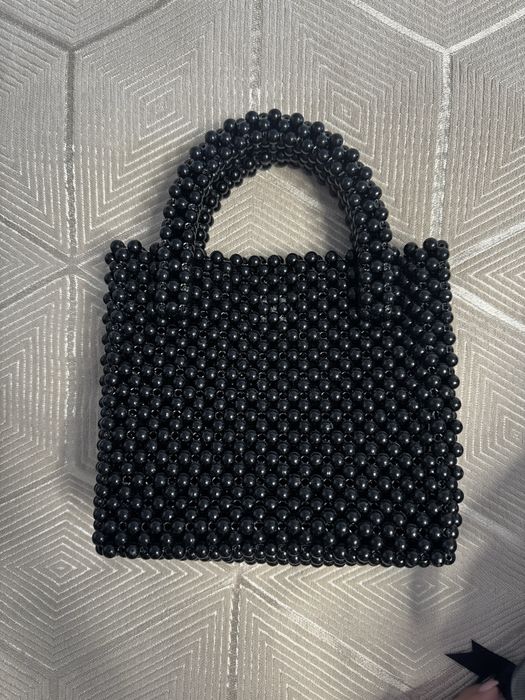 Сумка из черного бисера